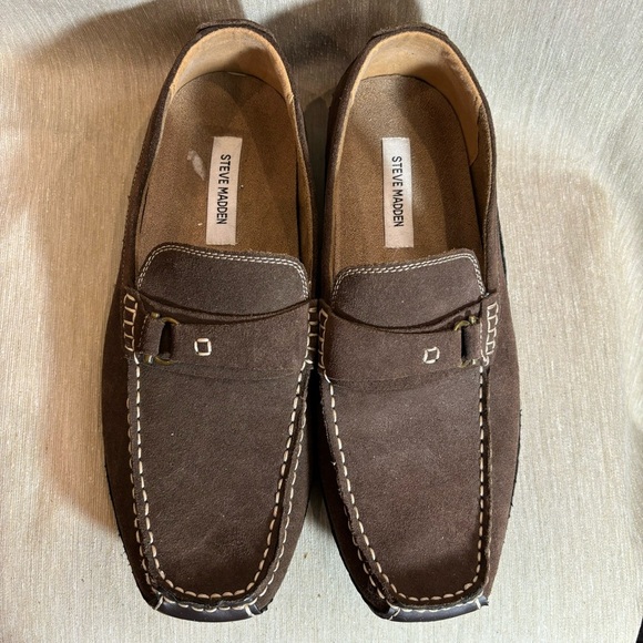 STEVE MADDEN Sz 11 Hogan Suede Slip On Driving Loafer Shoes - Picture 3 of 10